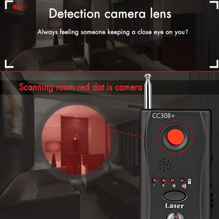 CC308+ Multi Wireless Camera Lens Detector Radio Wave Signal Detect Full-range RF GSM Device Finder CC308+ Multi Wireless Camera Lens Detector Radio Wave Signal Detect Full-range RF GSM Device Finder